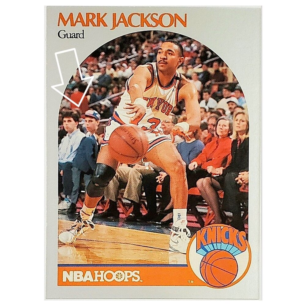 MARK JACKSON "ERROR" MENENDEZ BROTHERS COURTSIDE 1990 NBA HOOPS #205, KNICKS